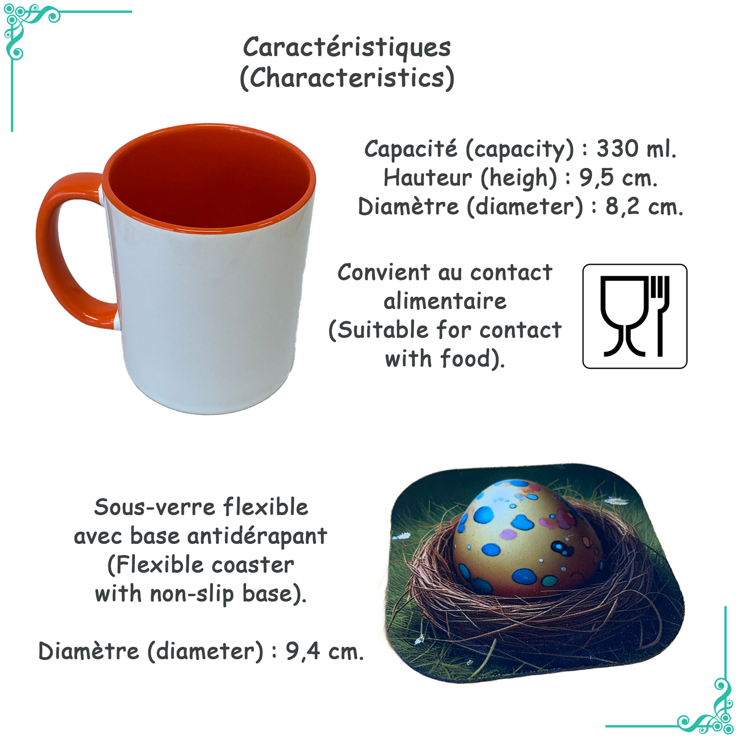 Tazza personalizzata con nome e motivo di dinosauro