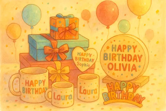 Faites de chaque anniversaire un moment inoubliable avec des cadeaux personnalisés qui reflètent la personnalité et les passions de celui ou celle qui les reçoit.