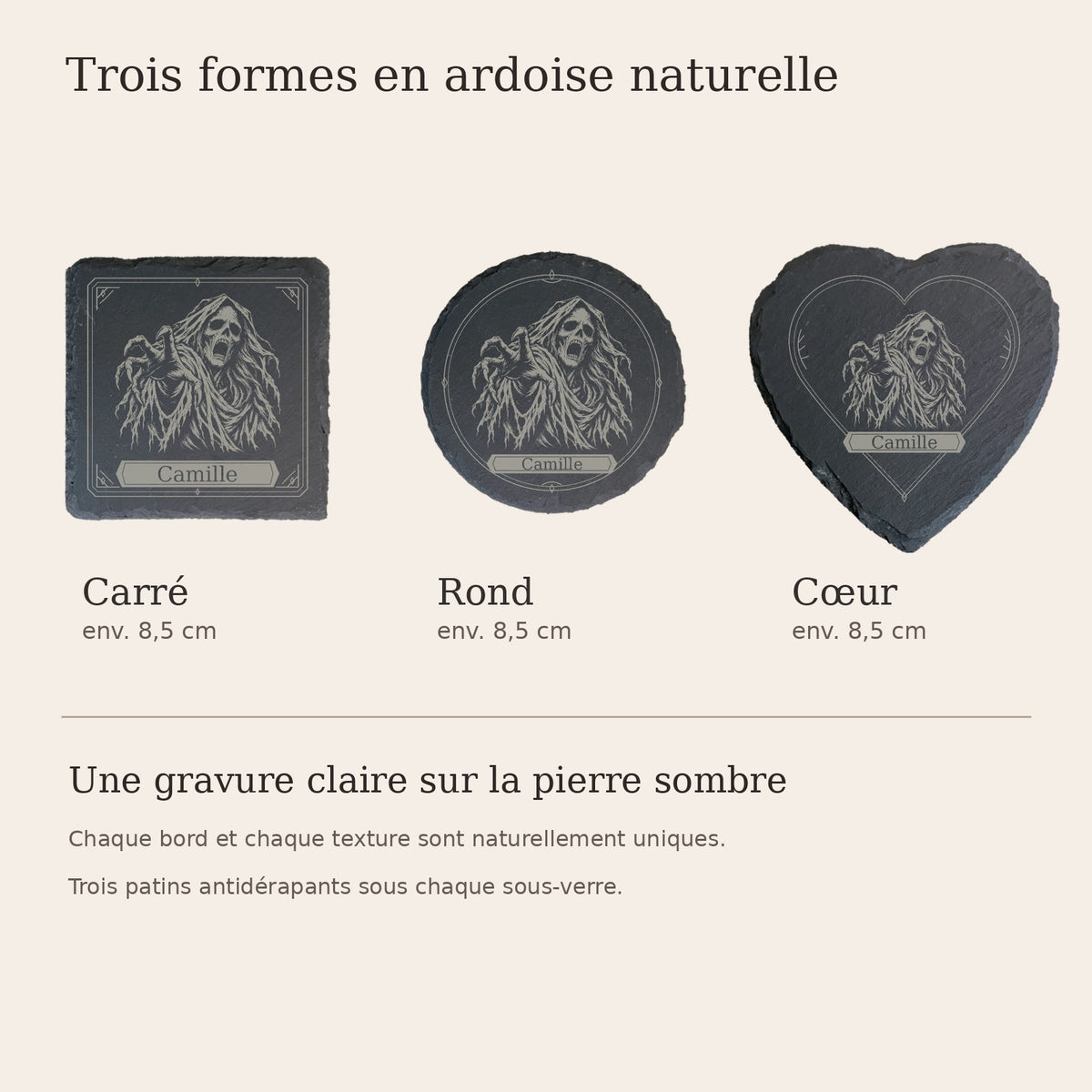 Personalized Halloween slate coaster — view 3