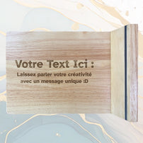 Ajoutez Votre Texte à Graver - Plateau à Fromage en Bois avec 4 Couteaux de Service