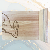 Lapin Plateau à Fromage en Bois avec 4 Couteaux de Service à personnaliser