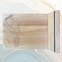 Grand Apero Plateau à Fromage en Bois avec 4 Couteaux de Service à personnaliser