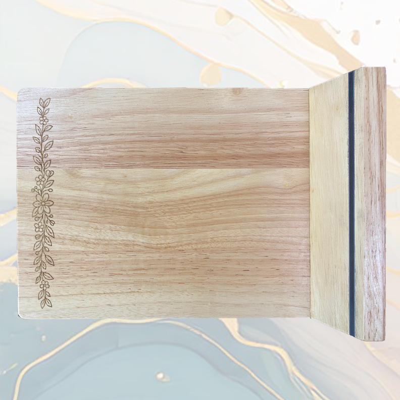 Fleur Vigne Plateau à Fromage en Bois avec 4 Couteaux de Service à personnaliser