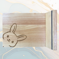 Lapin Mignonne Plateau à Fromage en Bois avec 4 Couteaux de Service à personnaliser