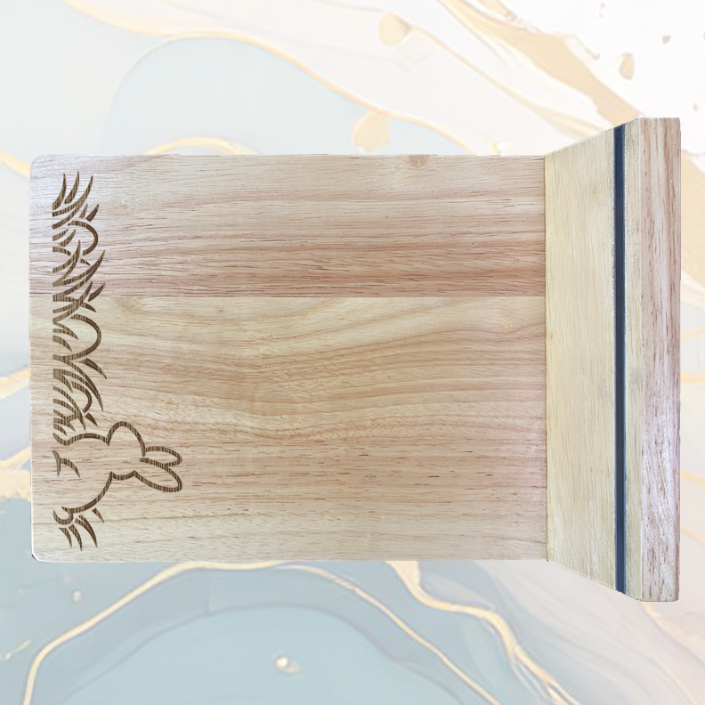 Lapin Cachant des Œufs de Pâques Plateau à Fromage en Bois avec 4 Couteaux de Service à personnaliser