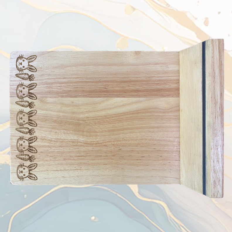 Lapin Carotte Plateau à Fromage en Bois avec 4 Couteaux de Service à personnaliser