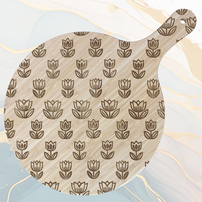 Tulips Planche à Pizza en Bambou Ø31 cm avec Poignée et Cordelette en Jute à personnaliser