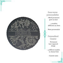 Sous-verre ardoise personnalisé – Flowerly Name