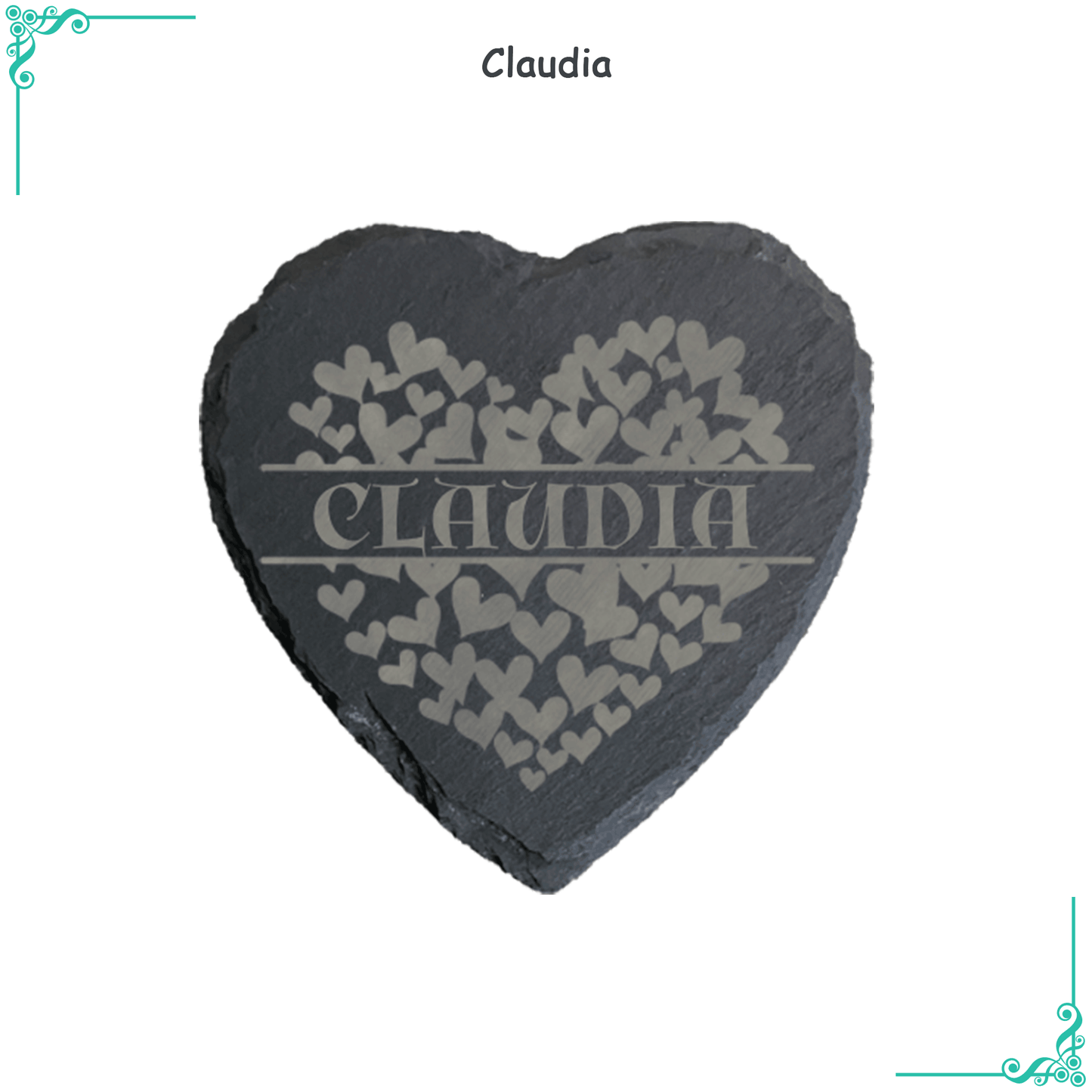 Sous-verre ardoise personnalisé – Flowerly Name