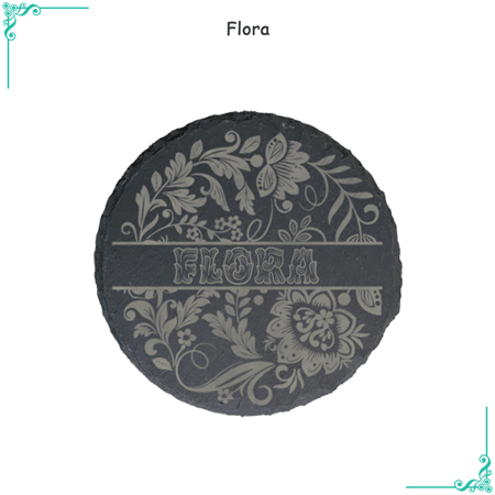 Sous-verre ardoise personnalisé – Flowerly Name