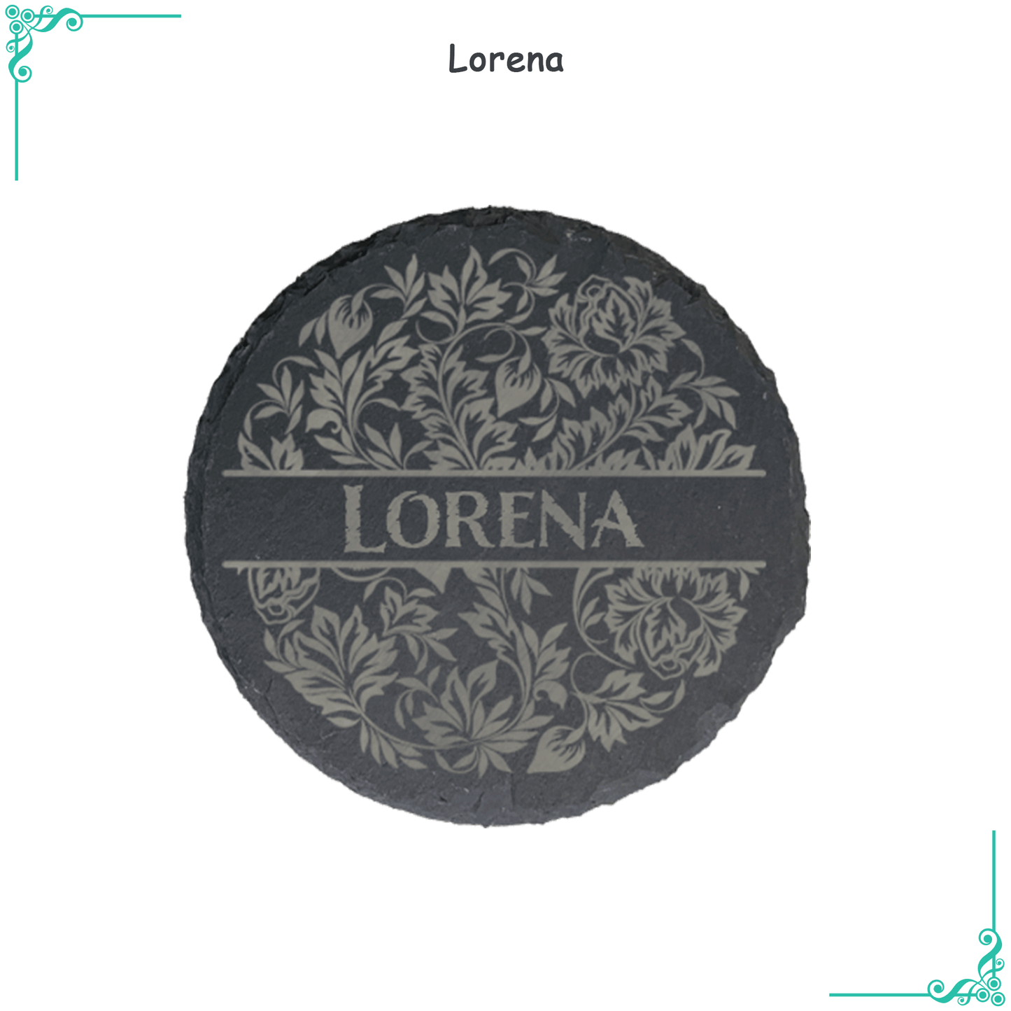 Sous-verre ardoise personnalisé – Flowerly Name