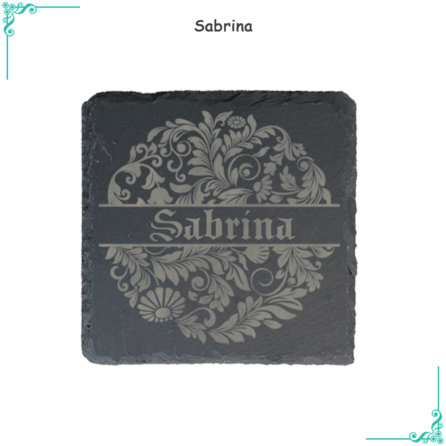 Sous-verre ardoise personnalisé – Flowerly Name