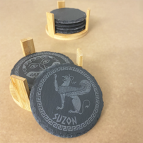 Sous-verre ardoise personnalisé – Style grec