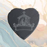 Sous-verre ardoise personnalisé – Crèche de Noël