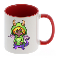 Mug personnalisé prénom - Halloween Pixel Dragon Fille - Cadeau Geek