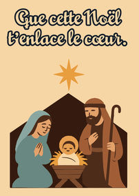 Aimant Carte de vœux de Noël Crèche de Noël avec message personnalisé