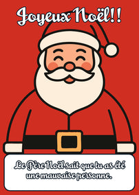 Aimant Carte de vœux de Noël Papa Noël avec message personnalisé