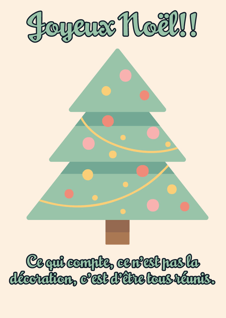 Aimant Carte de vœux de Noël Sapin avec message personnalisé