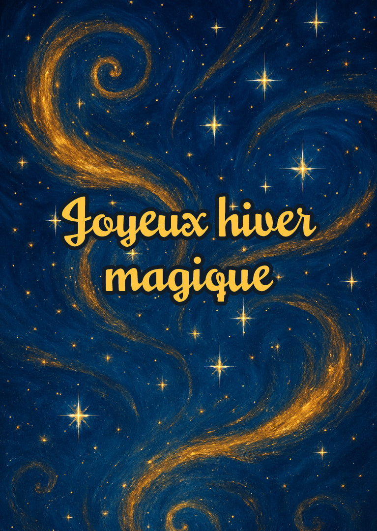 Aimant Carte de vœux de Noël Hiver Magique avec message personnalisé
