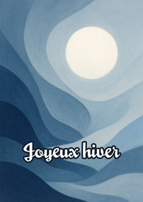 Aimant Carte de vœux de Noël Lune d'Hiver avec message personnalisé