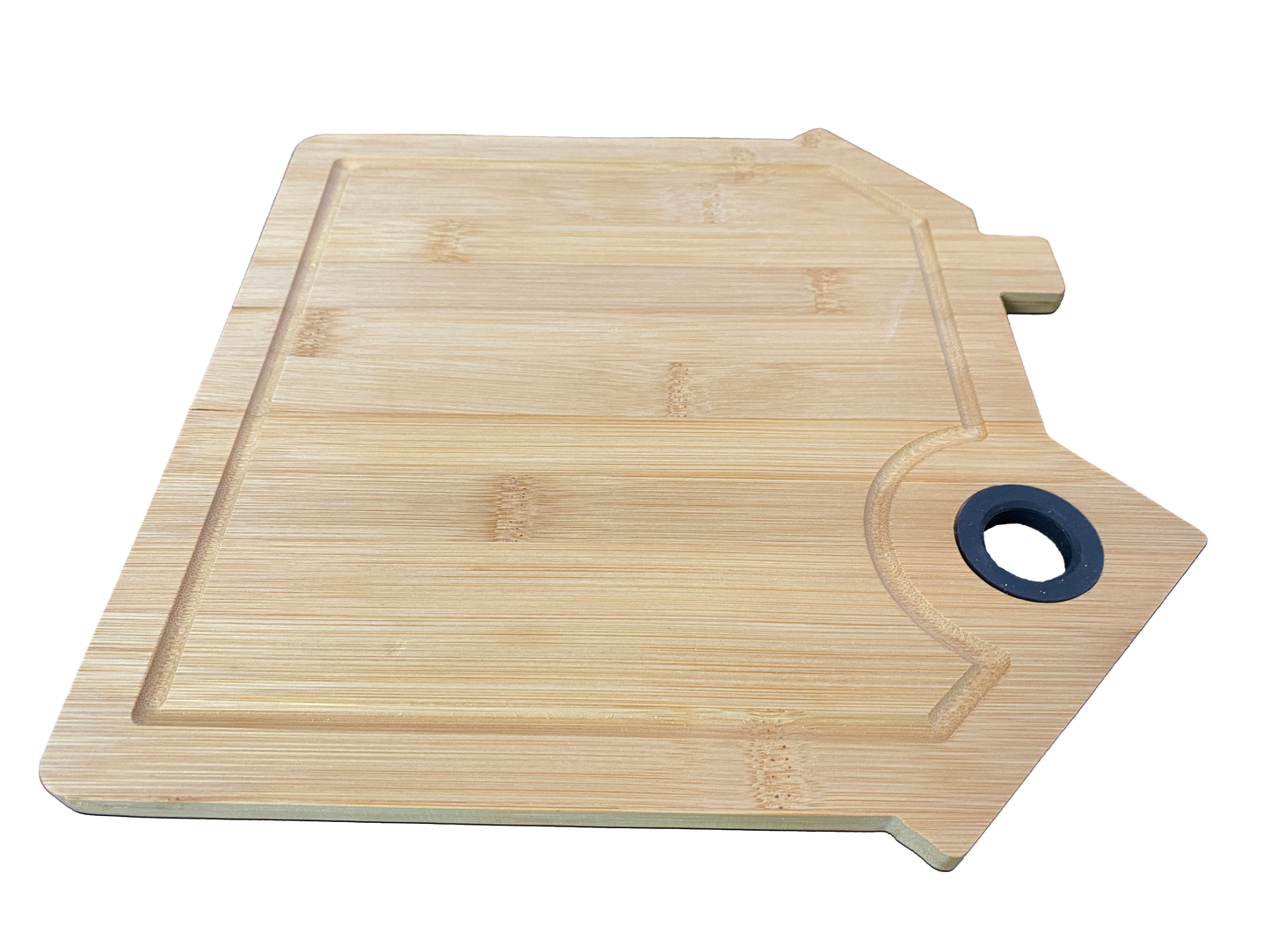 Circle de Lapins Planche à Découper en Bambou Forme Maison avec Rainure et Poignée Silicone à personnaliser