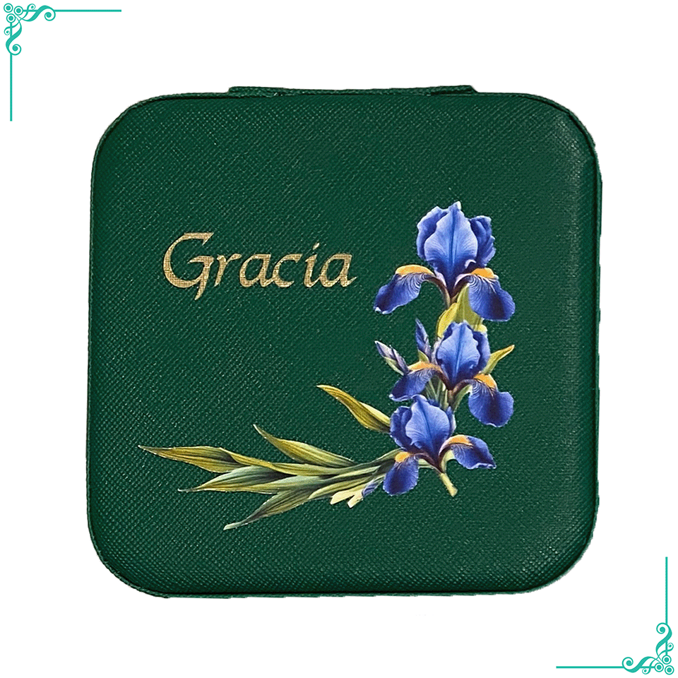 Coffret à Bijoux Personnalisé avec Prénom et Fleur de Naissance