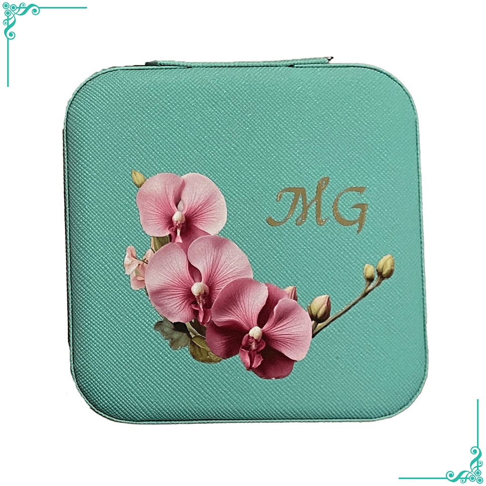 Coffret à Bijoux Personnalisé avec Prénom et Fleur de Naissance