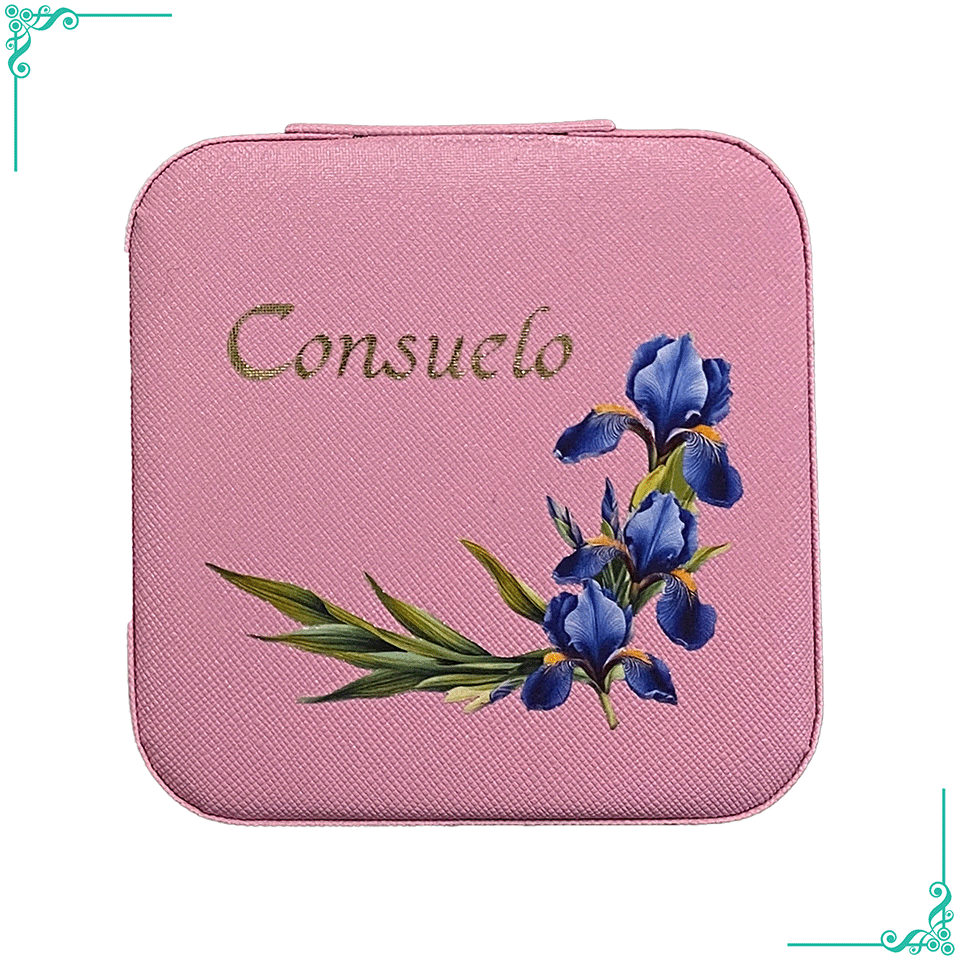 Coffret à Bijoux Personnalisé avec Prénom et Fleur de Naissance