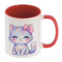 Mug personnalisé prénom - Chat Mignon Multicolore