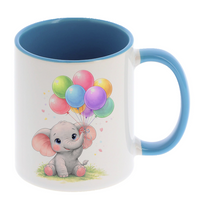 Mug personnalisé prénom - Enfant Elephant avec Ballons