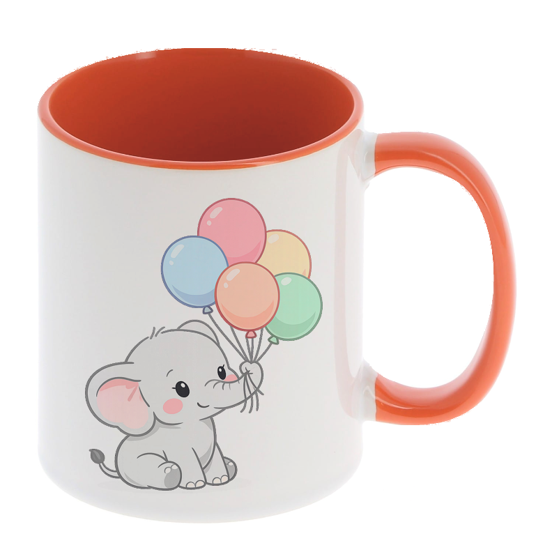 Mug personnalisé prénom - Enfant Elephant avec Ballons