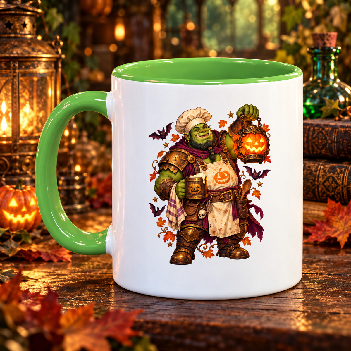 Personalized fantasy Halloween mug — orc, troll, elf and goblin — product photo