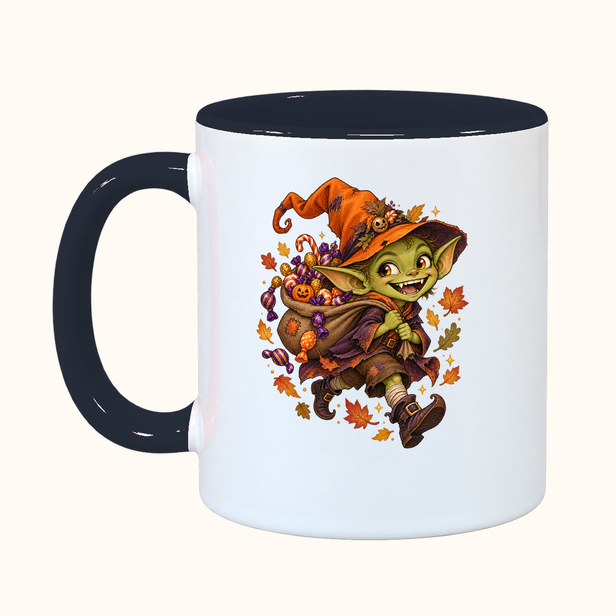 Personalized fantasy Halloween mug — orc, troll, elf and goblin — view 6