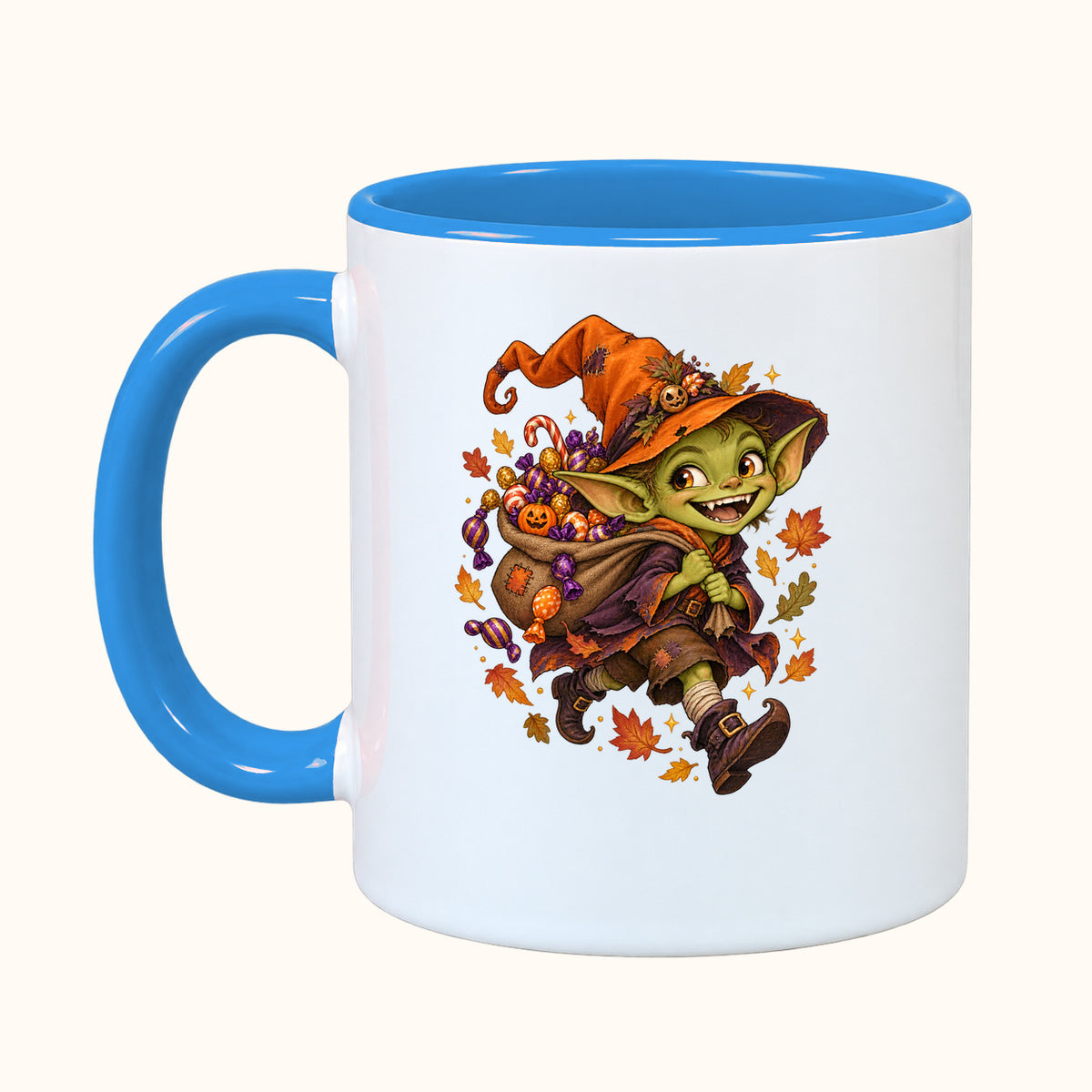 Personalized fantasy Halloween mug — orc, troll, elf and goblin — view 7